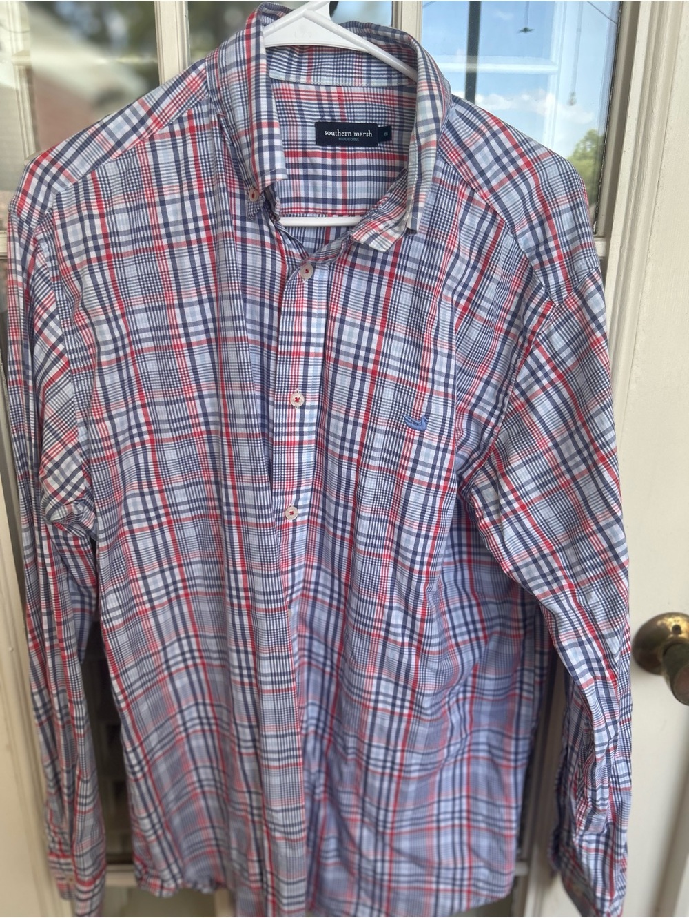 Southern Marsh Men's Red & Blue Plaid Button-Down Shirt